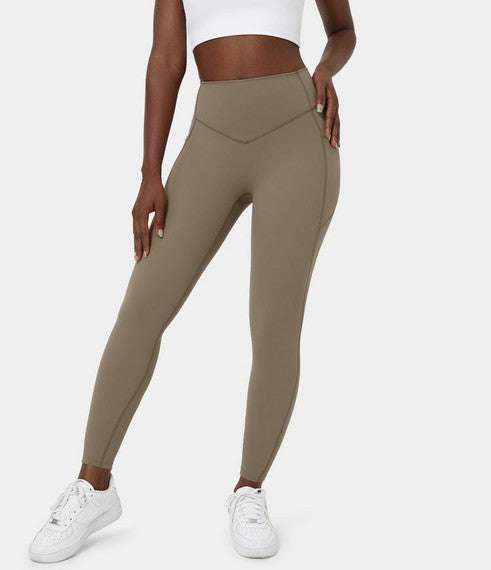 Taskulliset treenileggingsit, beige